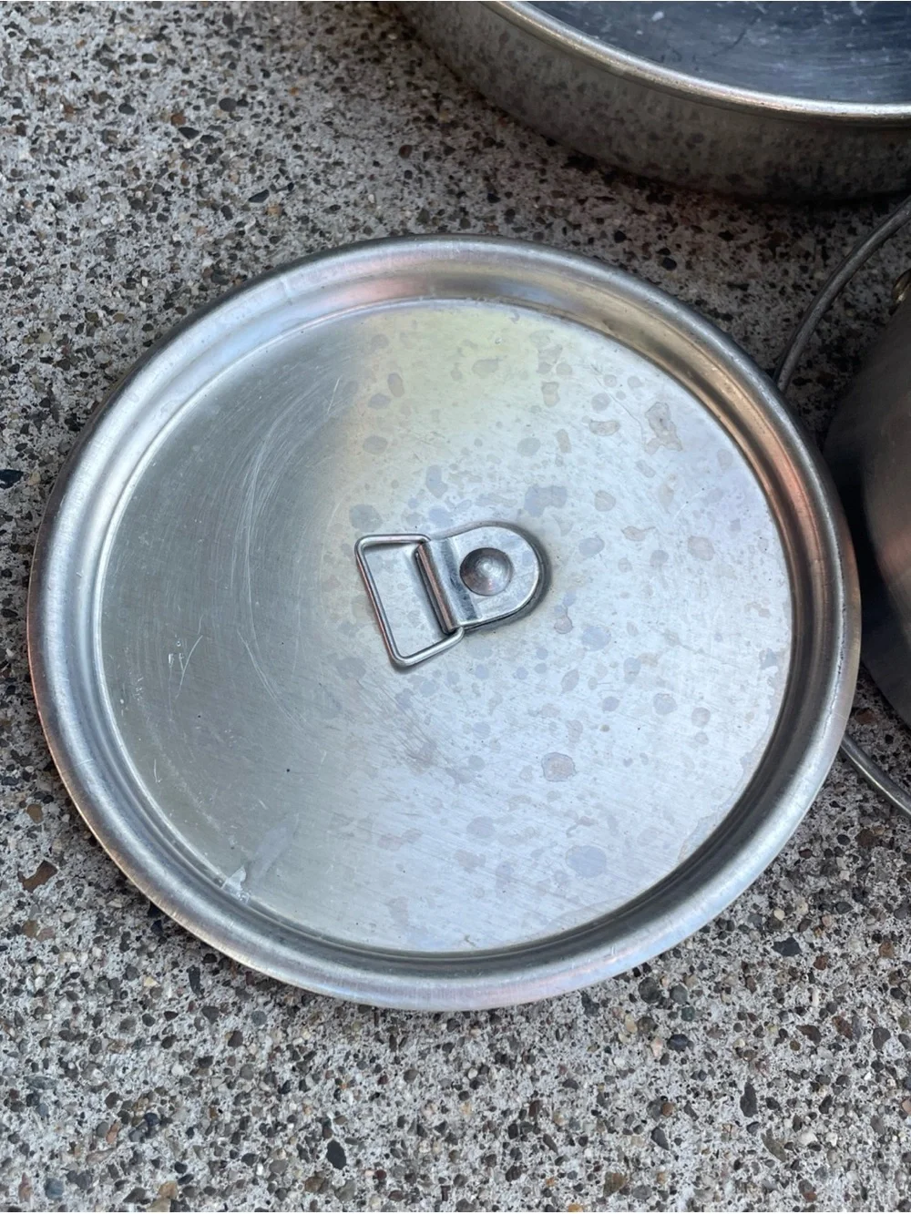 Vintage Bulldog Brand Camping Cooking Pots Aluminum Tins Pans Outdoor